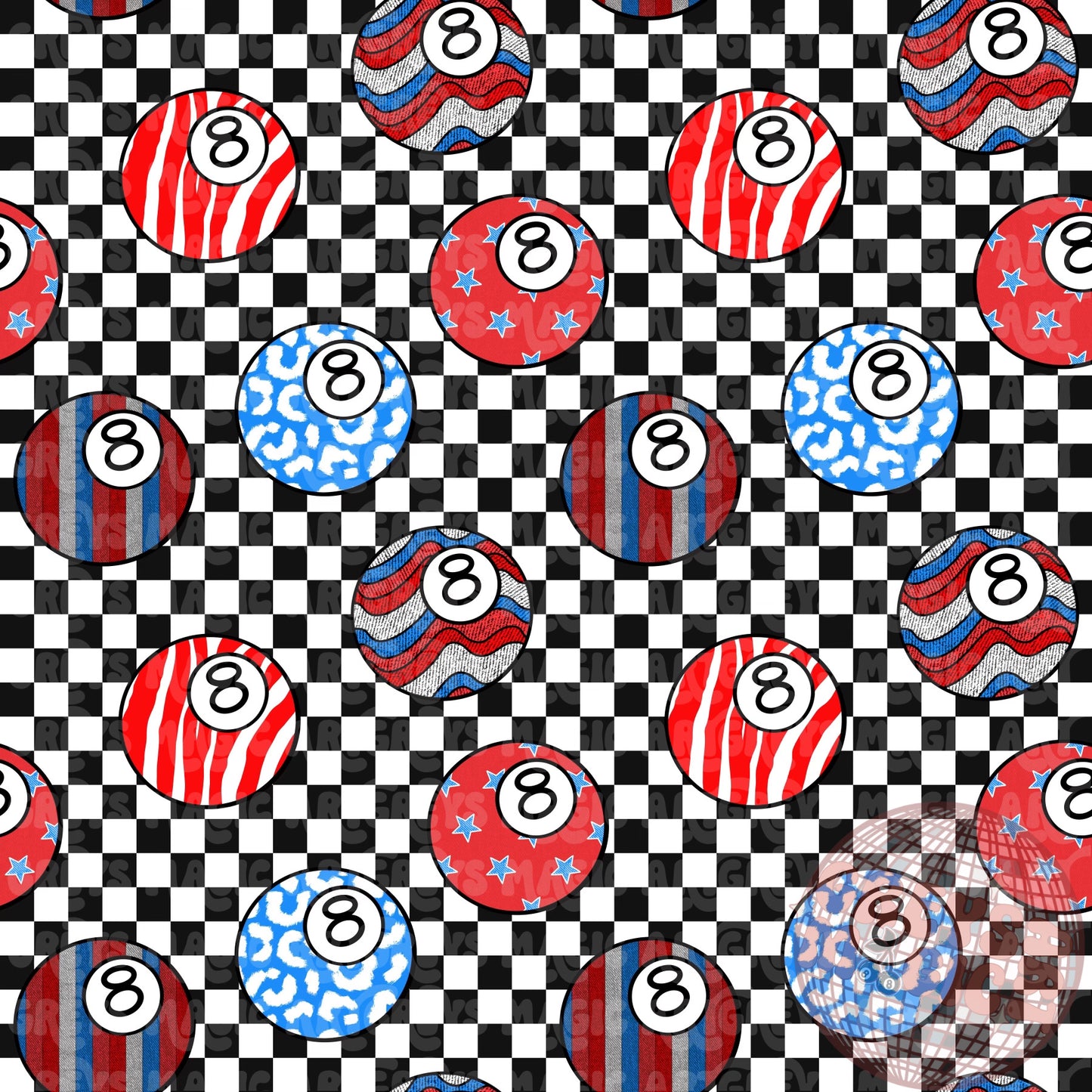 Checkered Girl FOJ 8ball Seamless File
