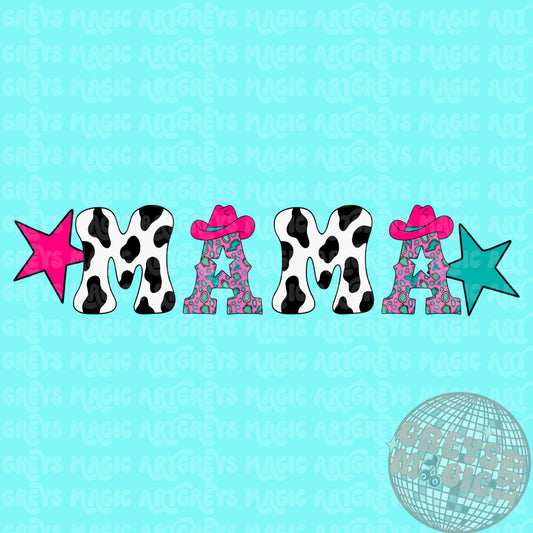 Western Pink And Turquoise Mama PNG