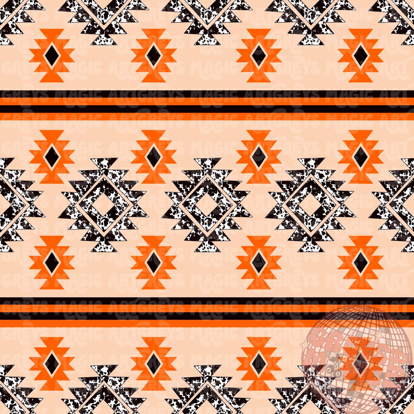 Halloween Cowprint Tribal Seamless File