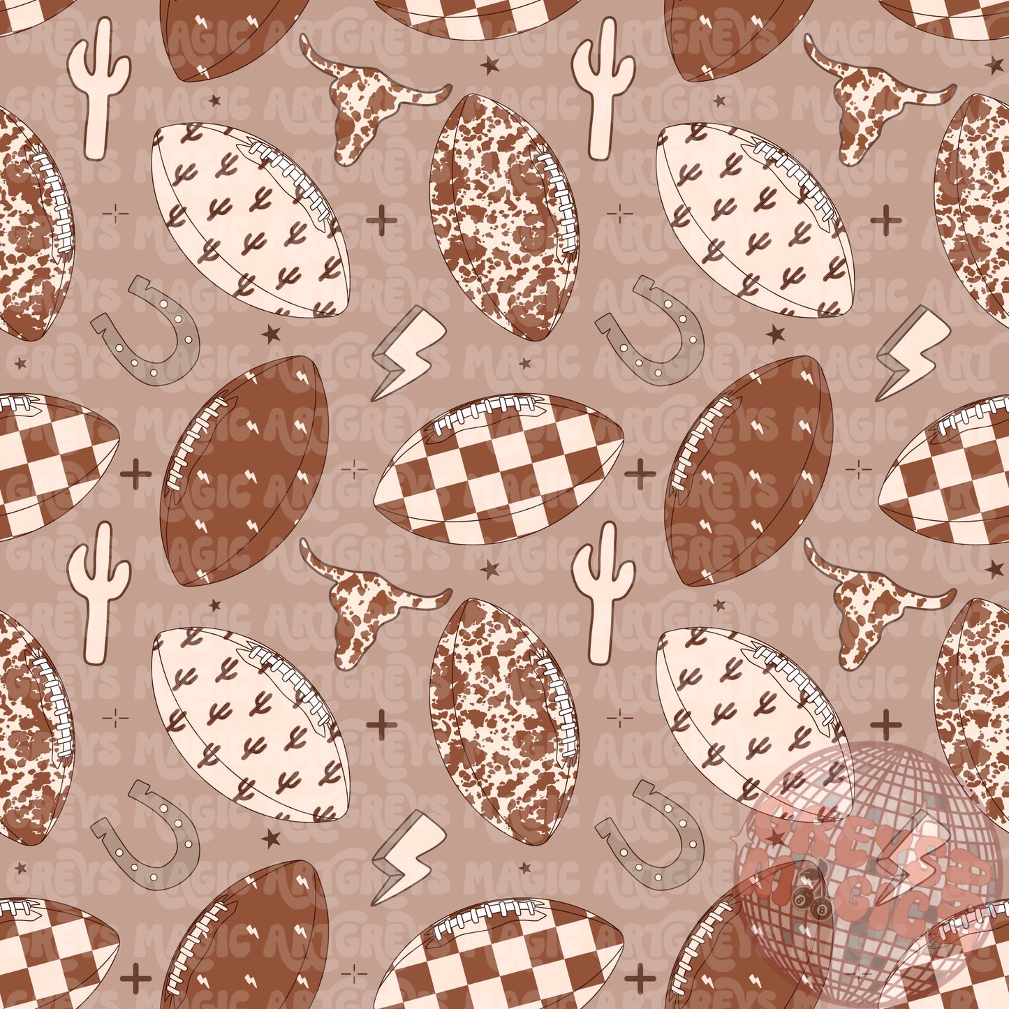 Neutral Western Game Day Football Seamless File