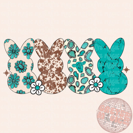 Western Girl Bunnies PNG