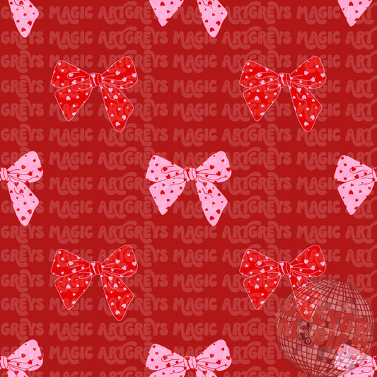 Red Vday Bows Seamless File