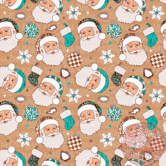 Western Christmas Santa Seamless File