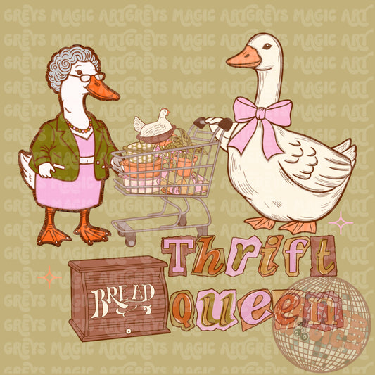 Vintage Thrift Queen PNG