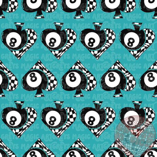 Turquoise Spades 8ball Seamless File