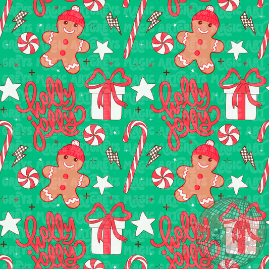 Holly Jolly Boy Gingerbread Men Seamless File