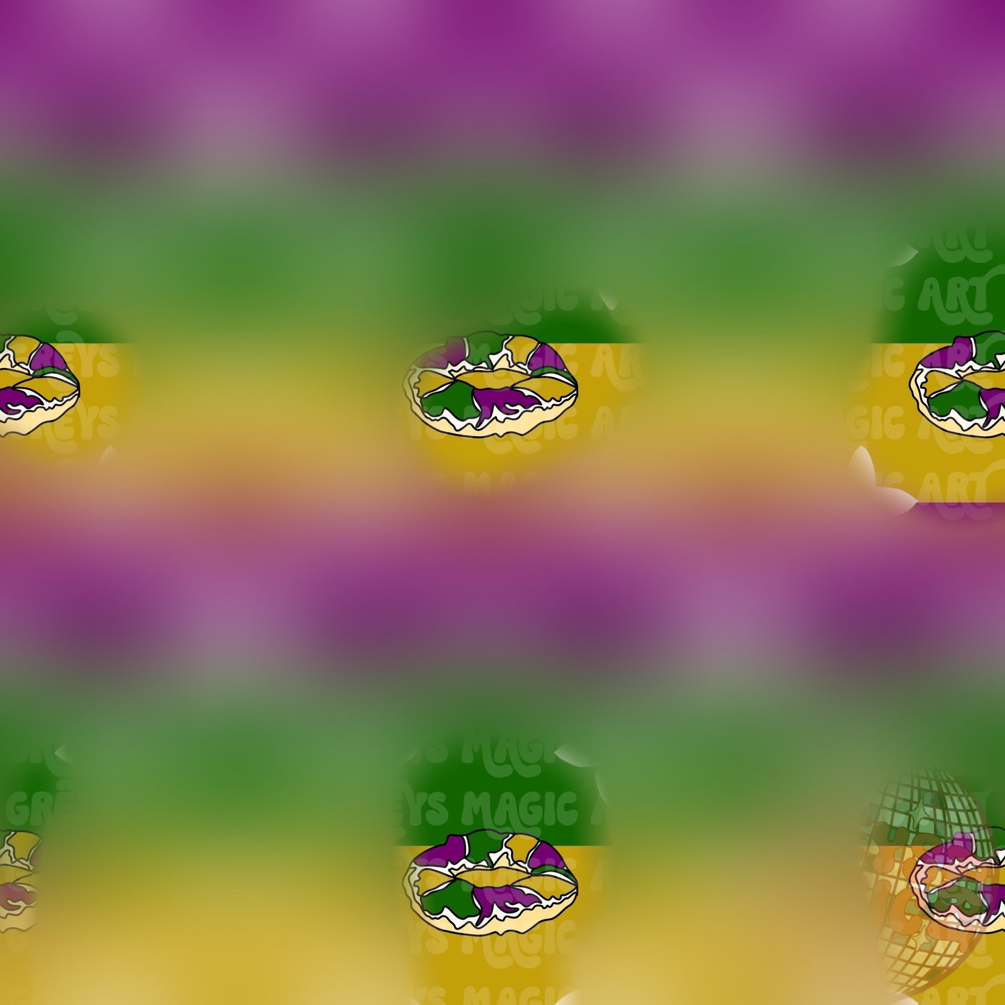Boujee Mardi Gras King Cake Striped Seamless File