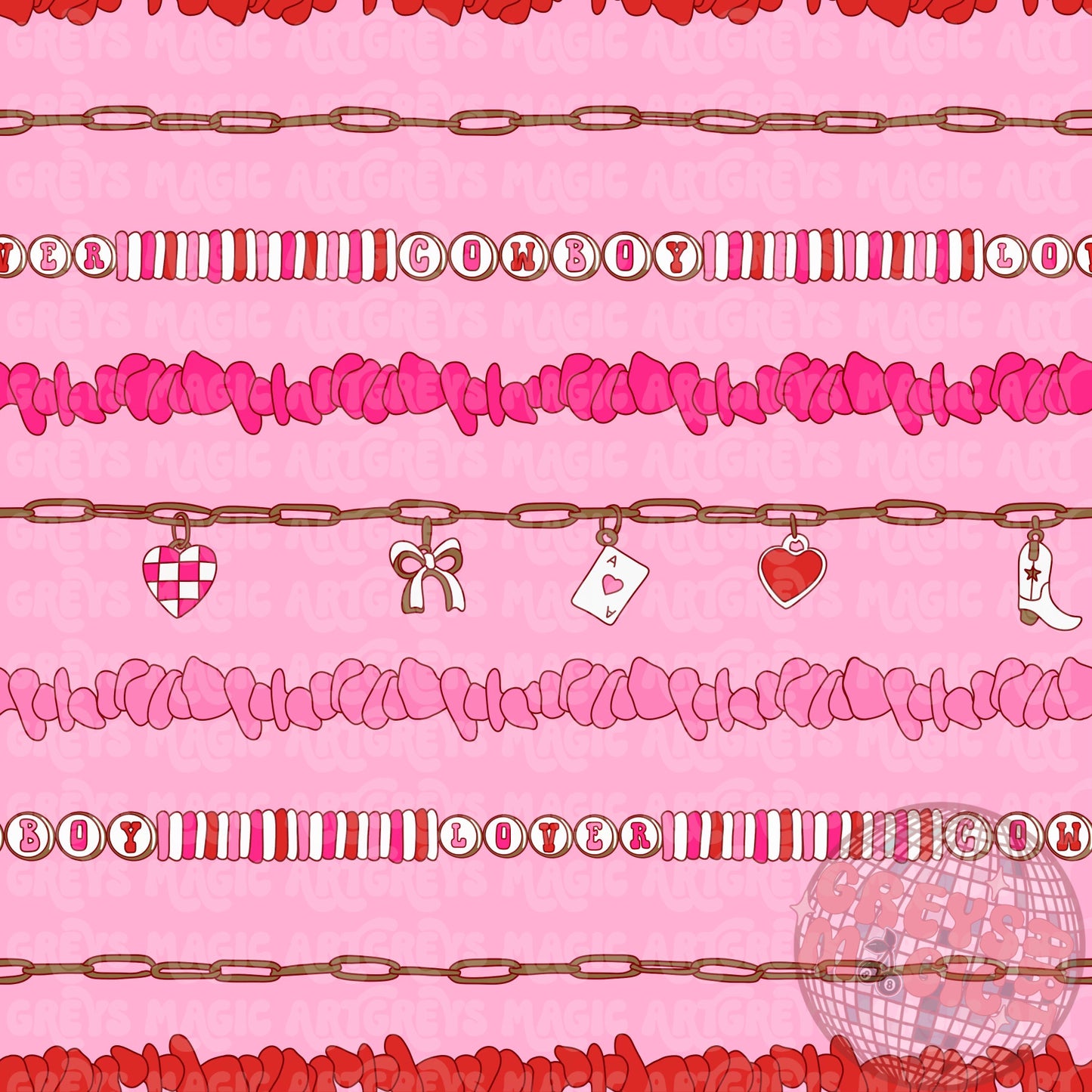 Pink Cowboy Lover Bracelet Seamless File