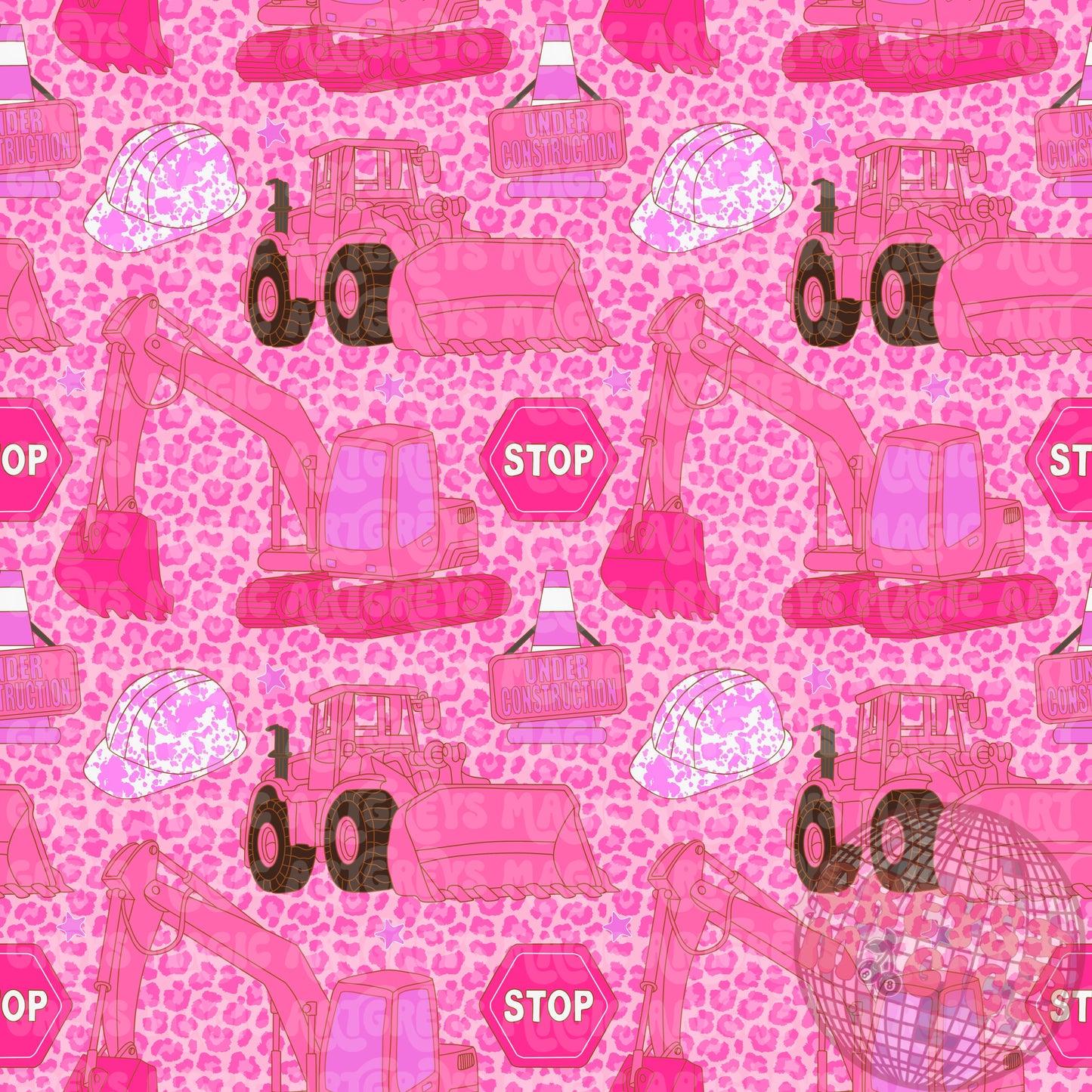 Pink Cheetah Construction Seamless File