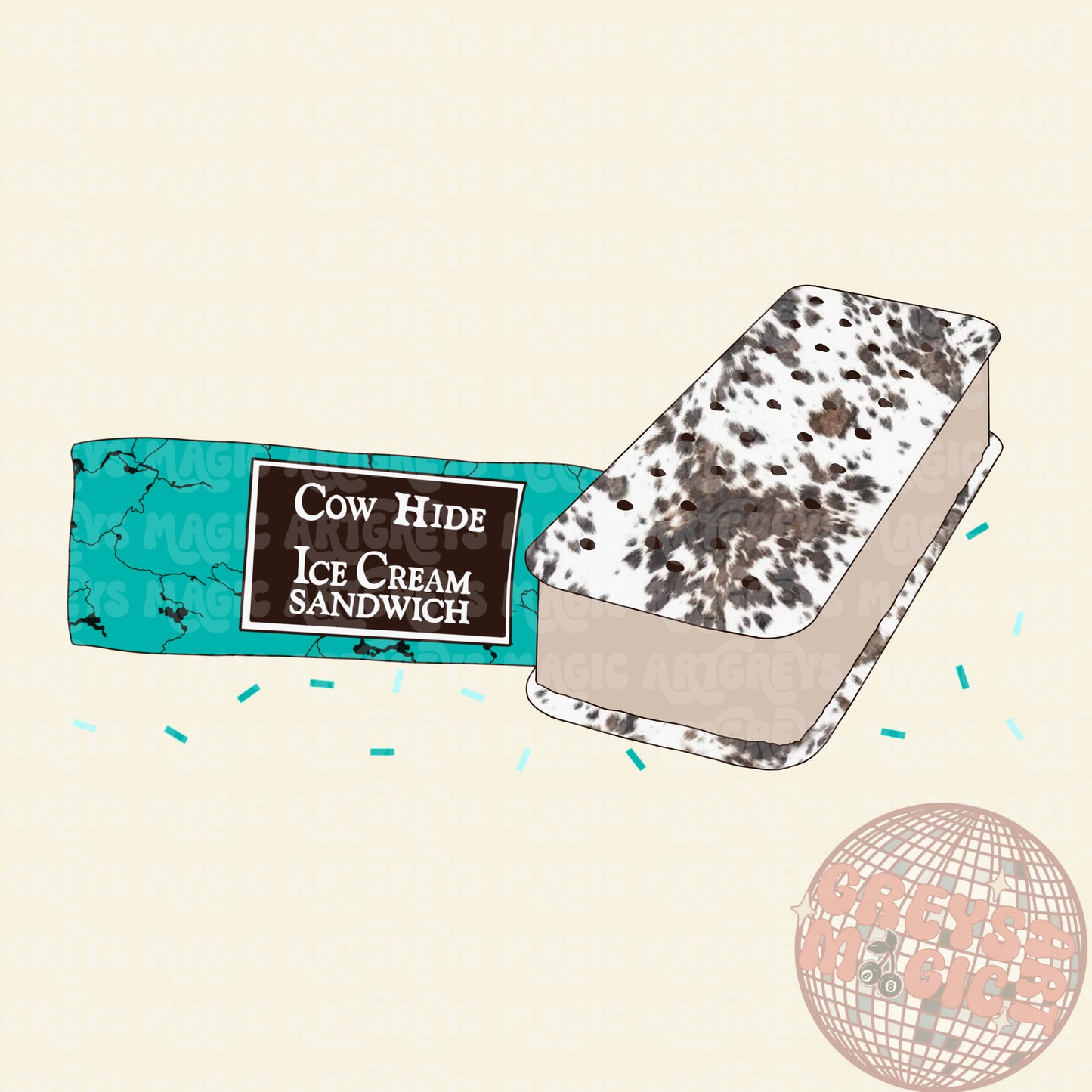 Cowhide Ice Cream Sandwich PNG