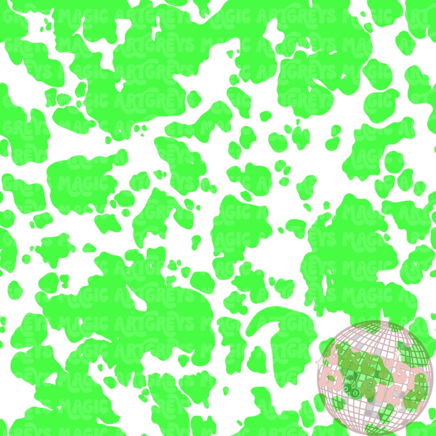 Neon Green Cowprint Seamless File