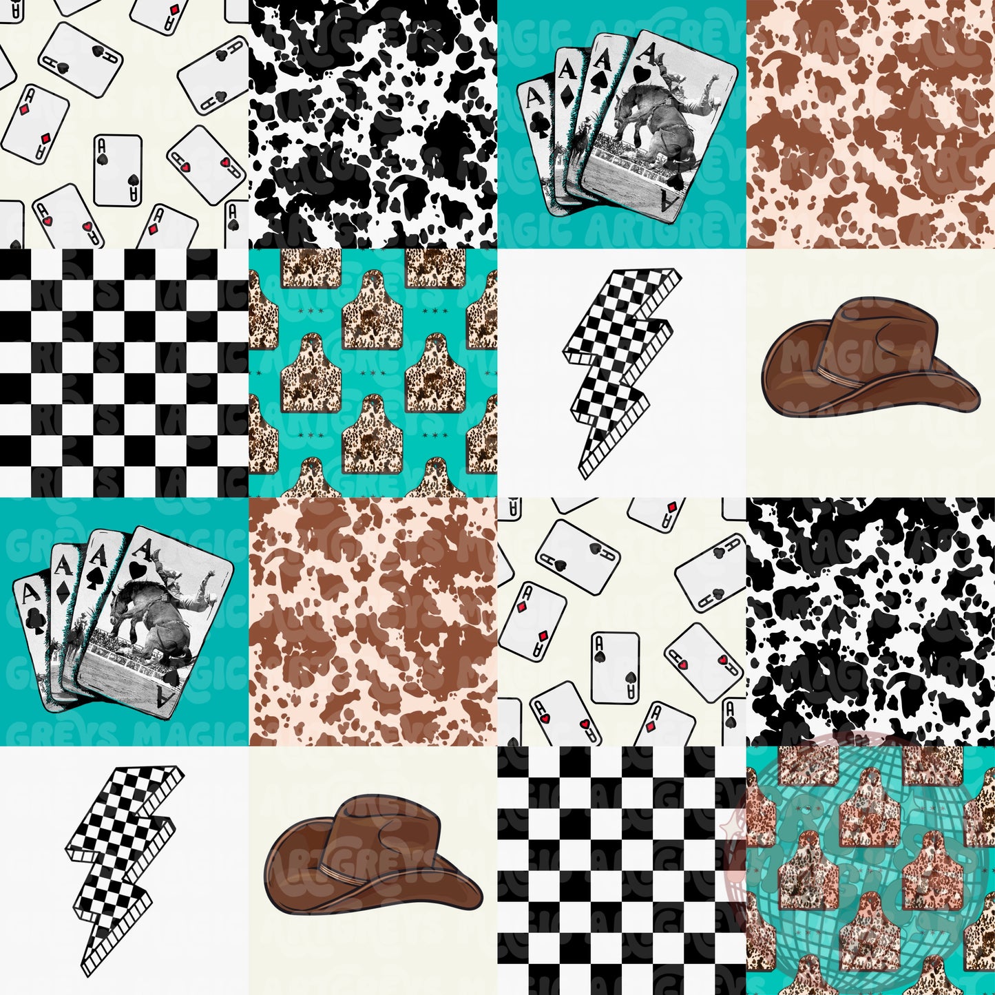 Everything Cowboy Checkmate Seamless File