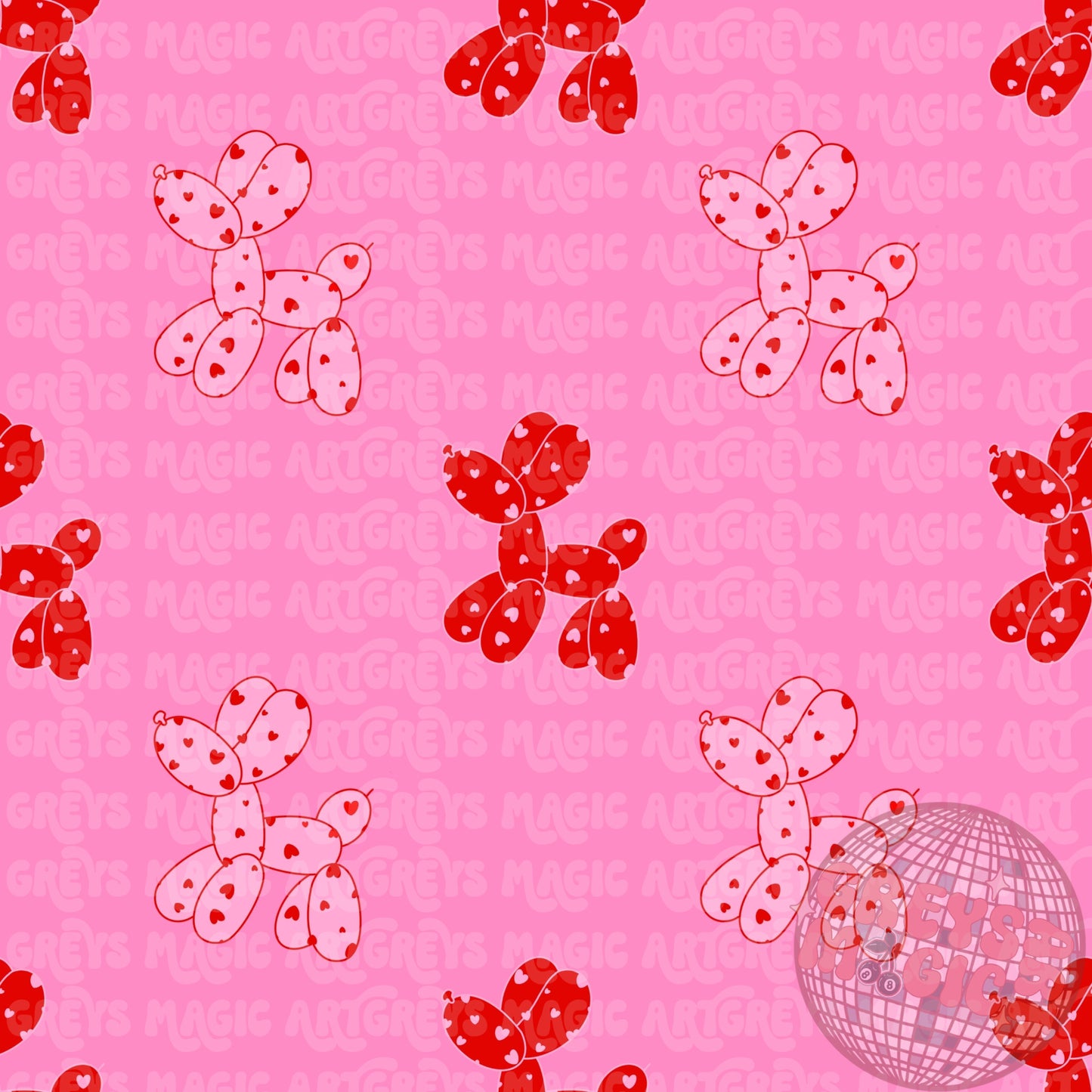 Pink Balloon Dogs Seamless File