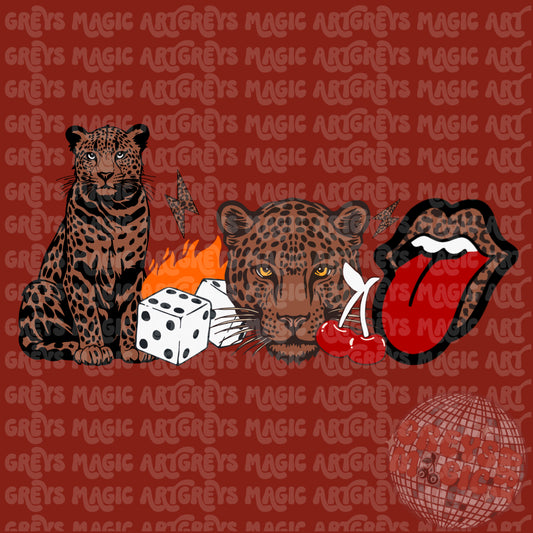 Cherry Dice Cheetah PNG