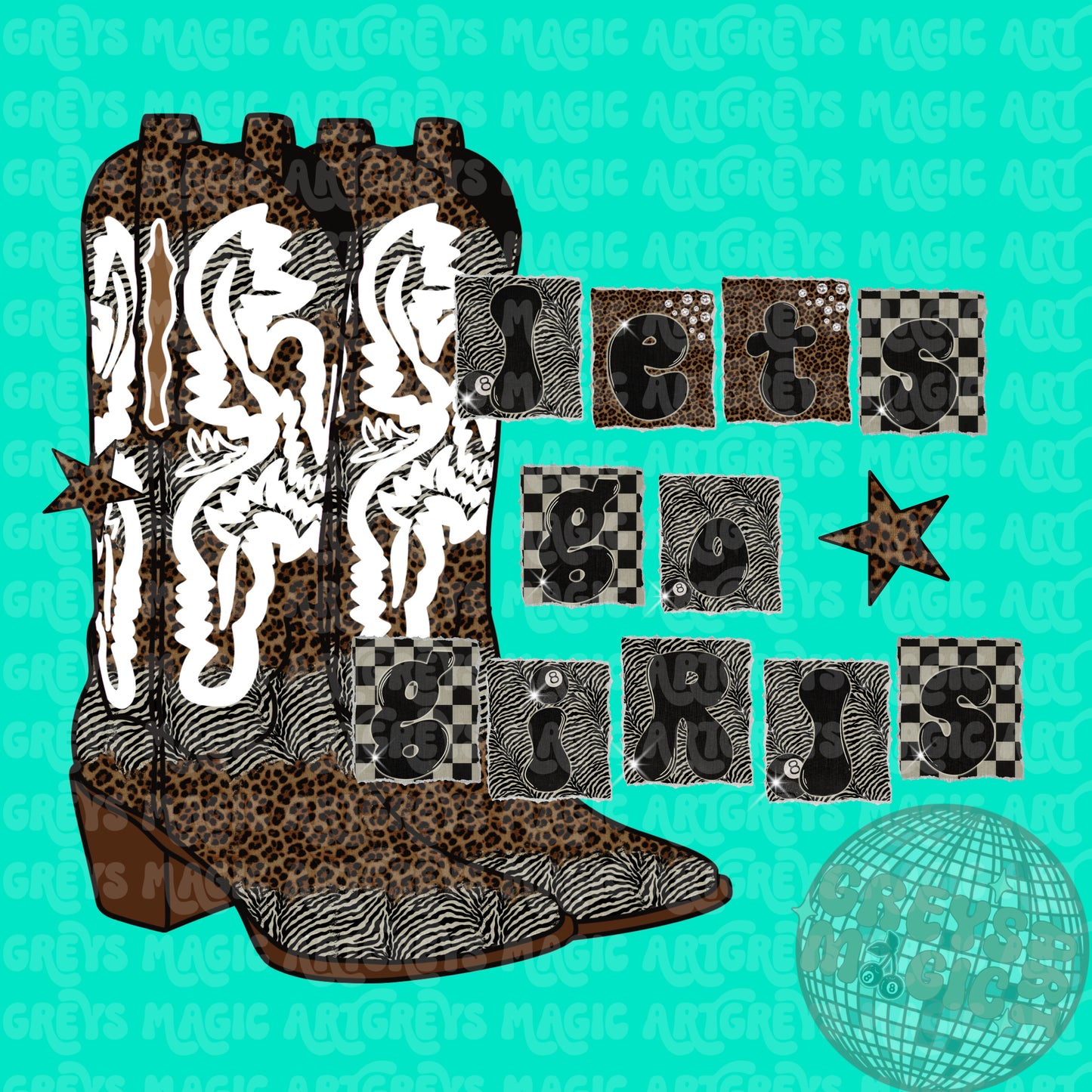 Let’s Go Girls Western Boot PNG