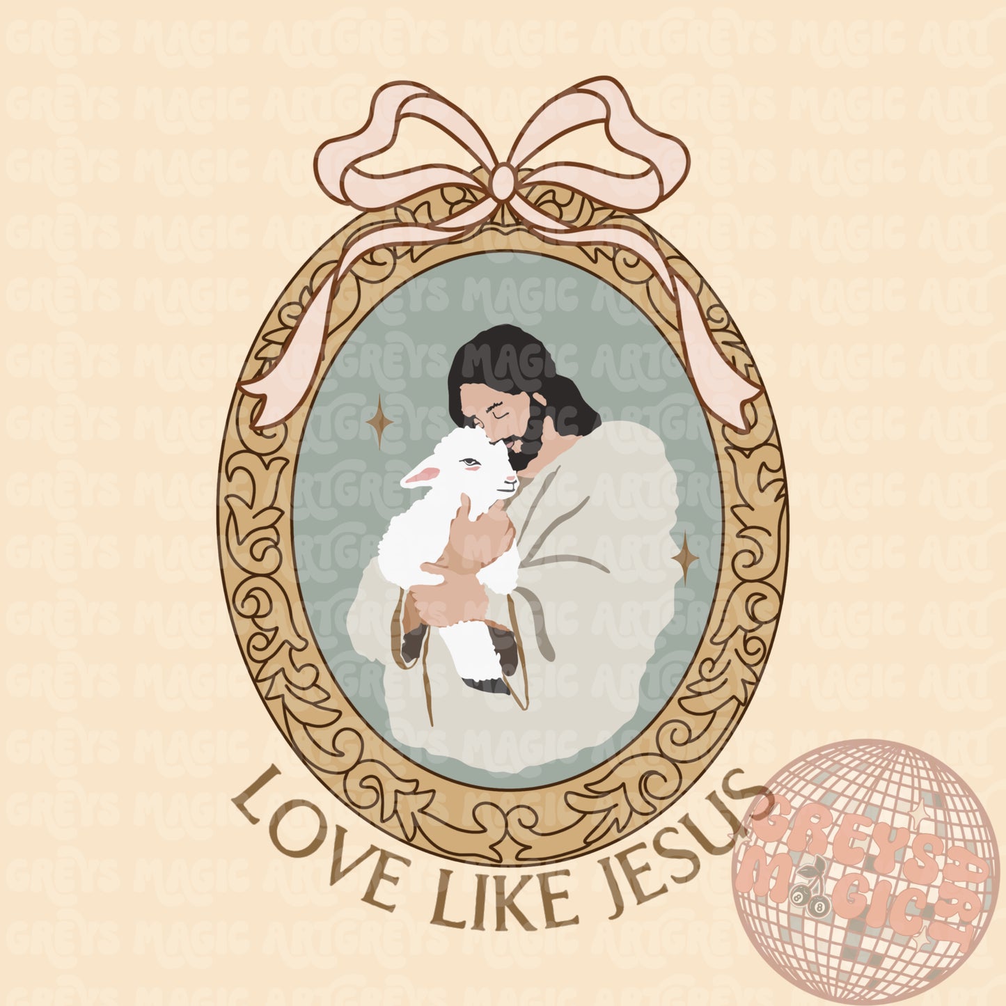 Love Like Jesus Bow Mirror PNG