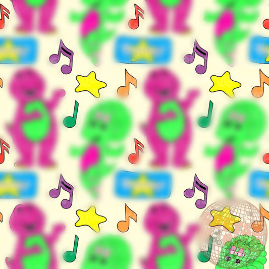 Purple Dino & Friend Seamless File