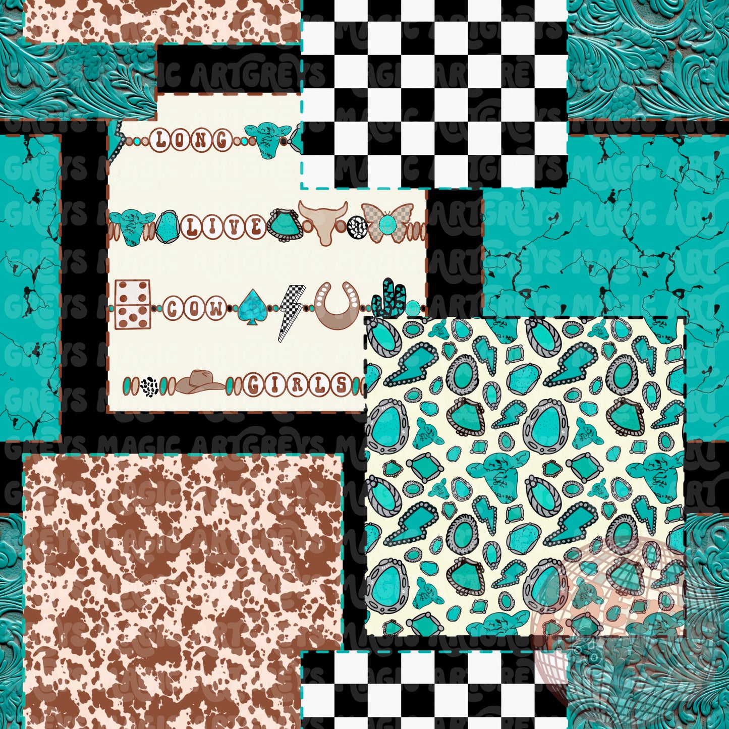 Western Checkmate Patchwork Mash Seamless File