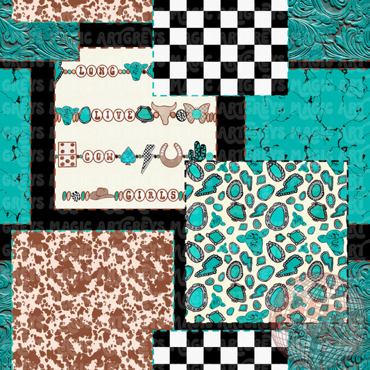 Western Checkmate Patchwork Mash Seamless File