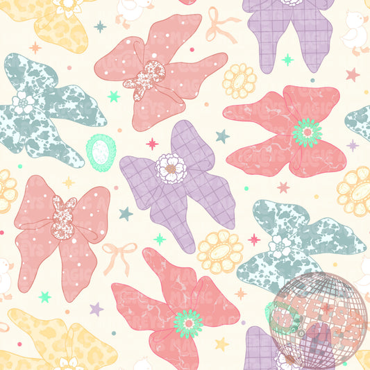 Spring Pastel Bows Seamless File