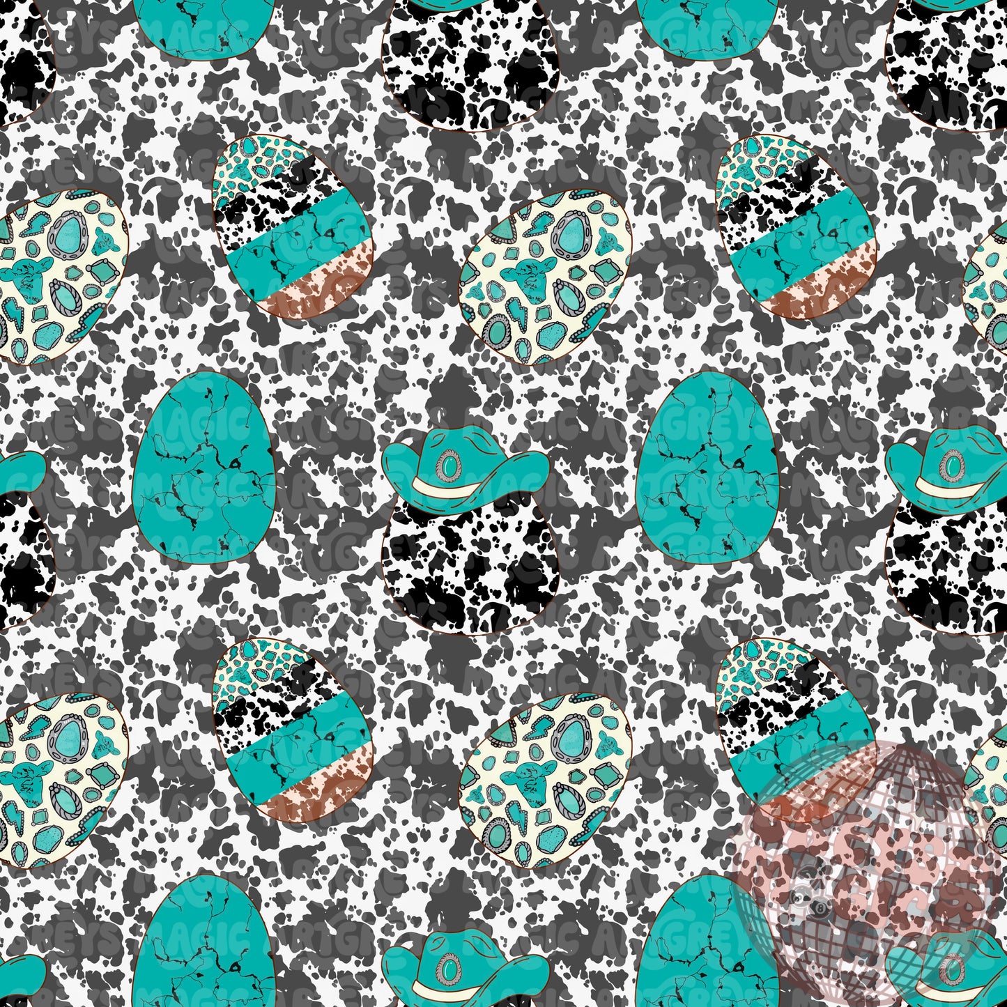 Girl Western Easter Egg Seamless File