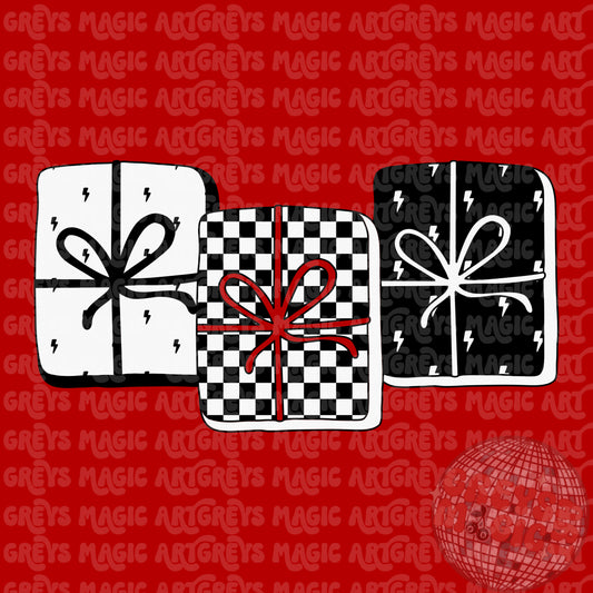 Retro Checkered Presents PNG