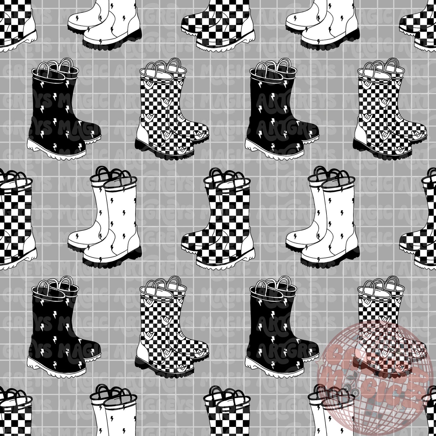 Rad Dude Rain Boots Seamless File