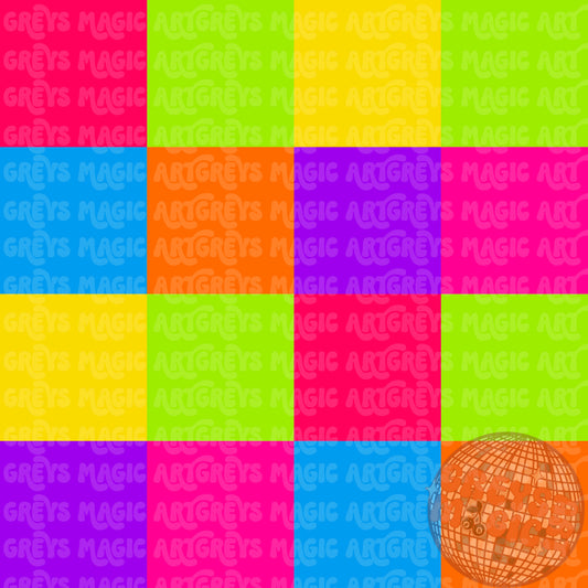 Neon Rainbow Checkered Seamless File