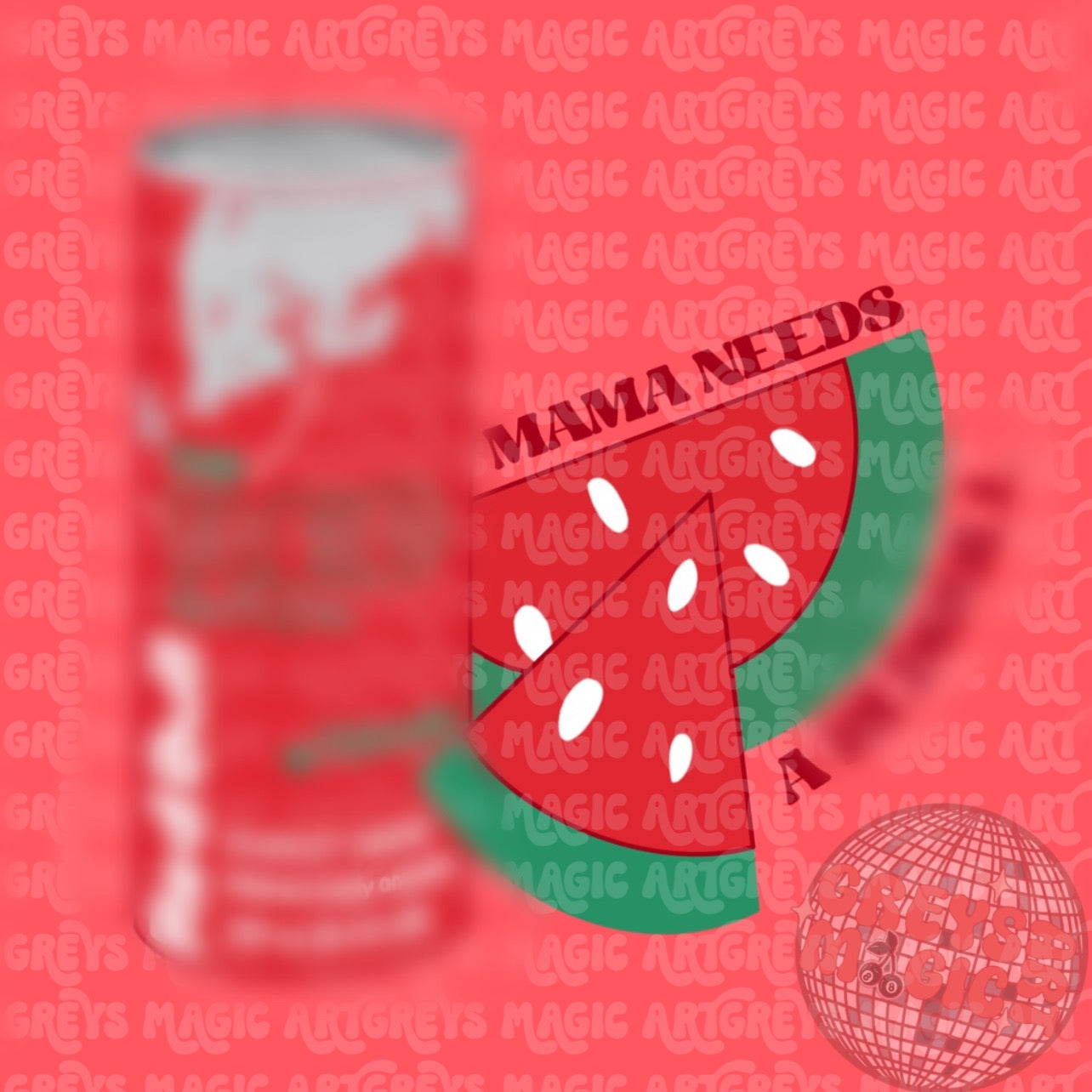 Mama Needs A Watermelon Energy Drink PNG