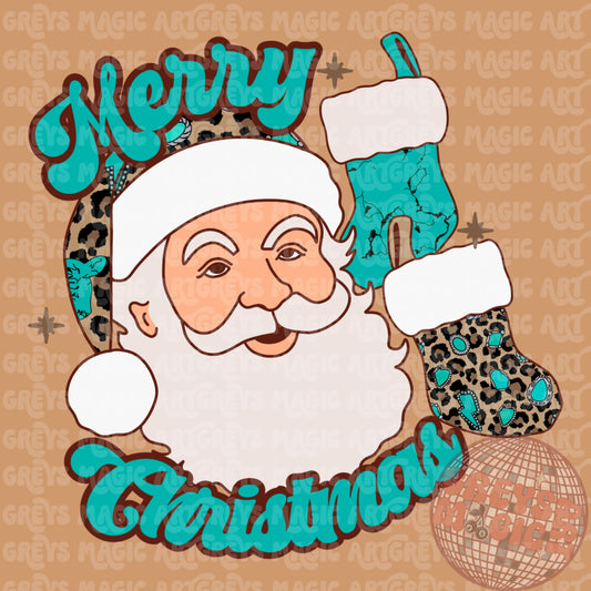 Western Merry Christmas Santa PNG