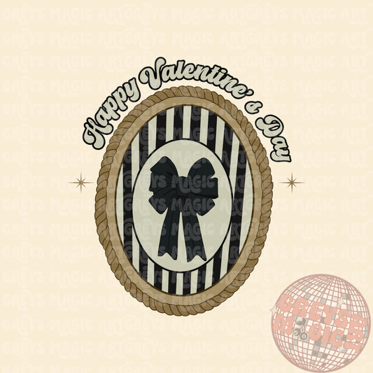 Happy Valentines Day Bow Mirror PNG