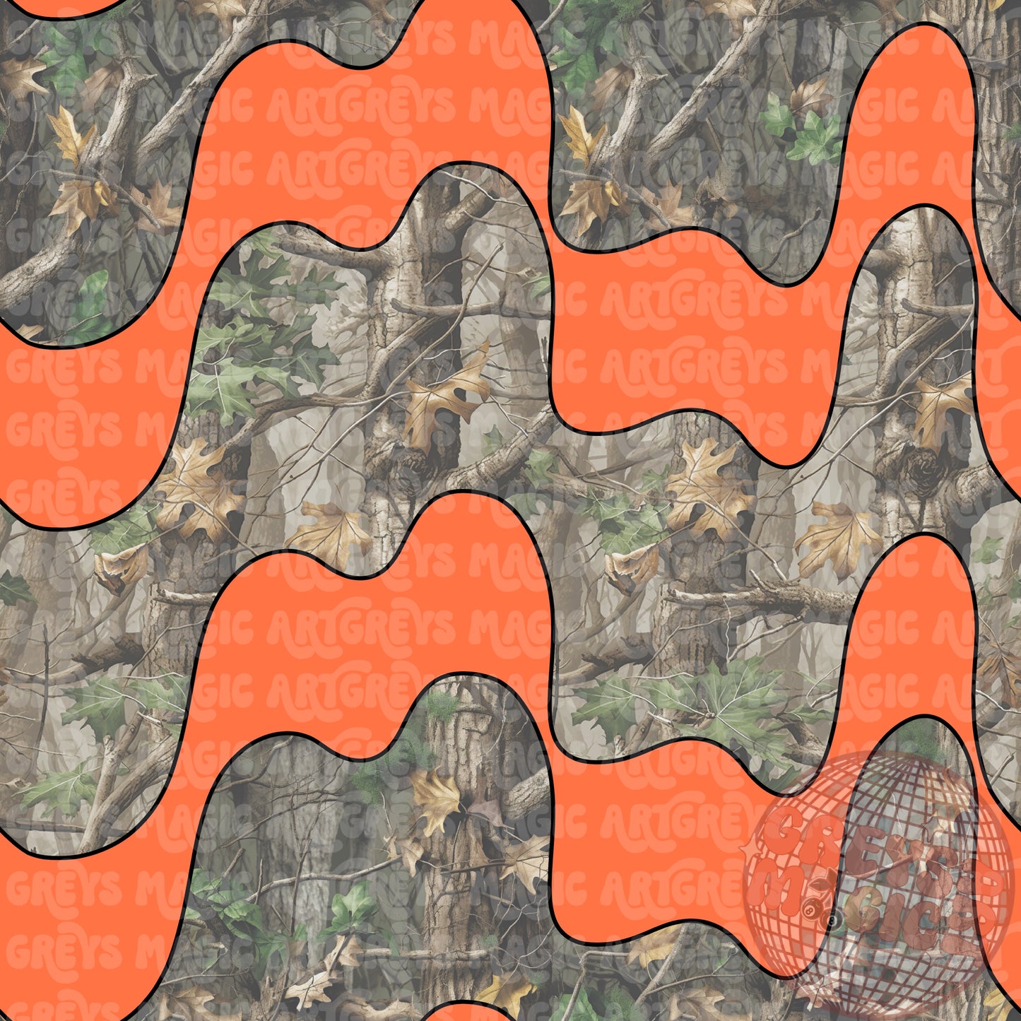 Orange Drippy Wood Camo Seamless File