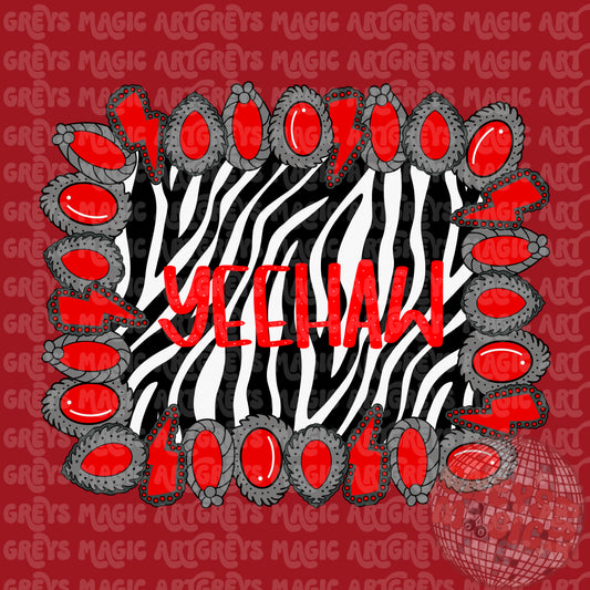 Yeehaw Red Concho Zebra PNG