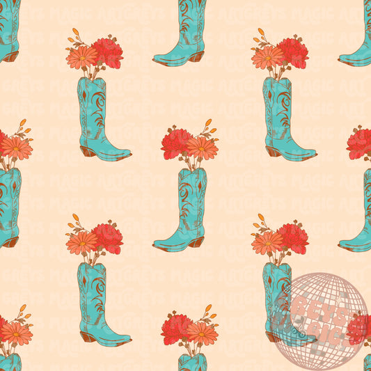 Wildflower Cowgirl Boot Seamless File