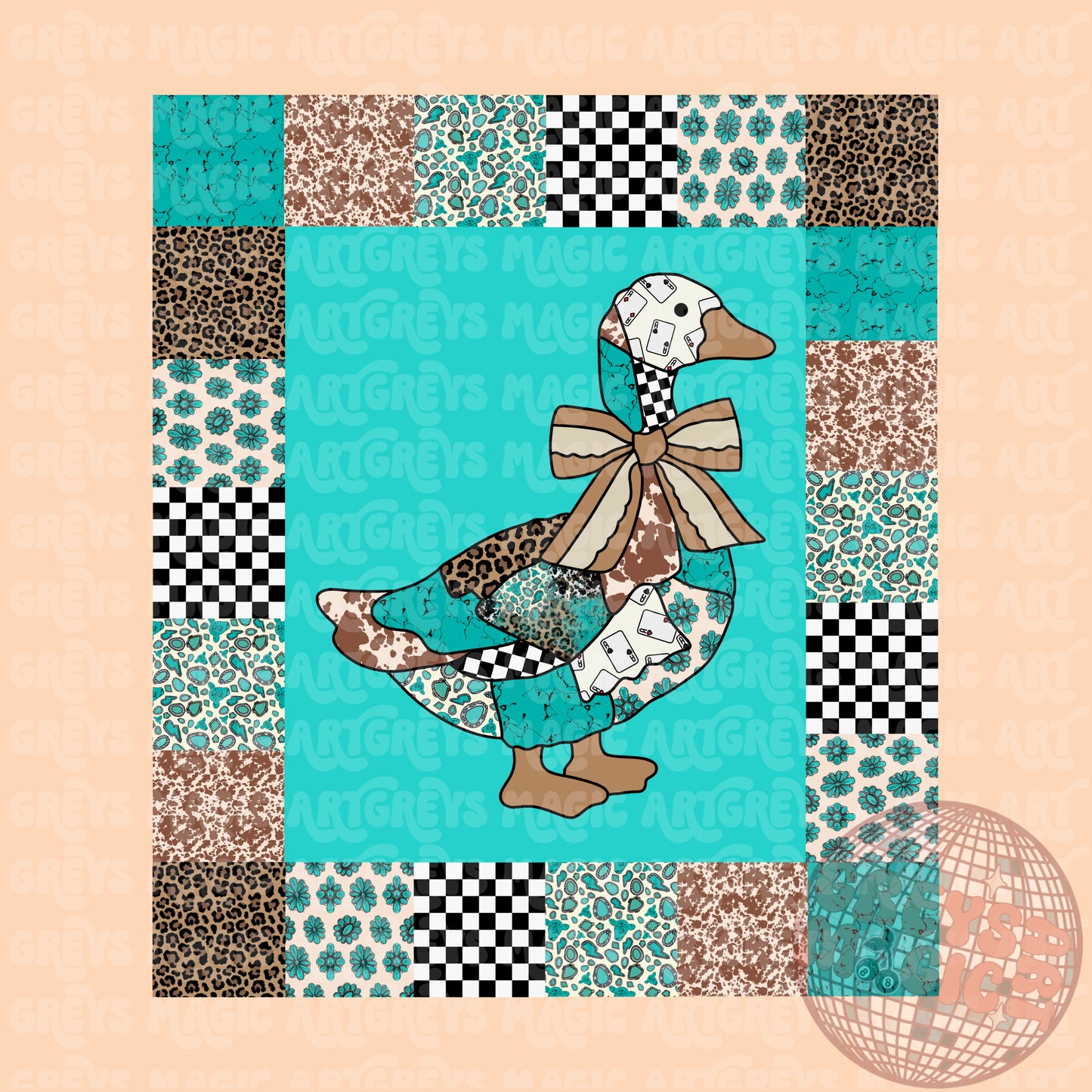 Granny Western Quilted Goose PNG