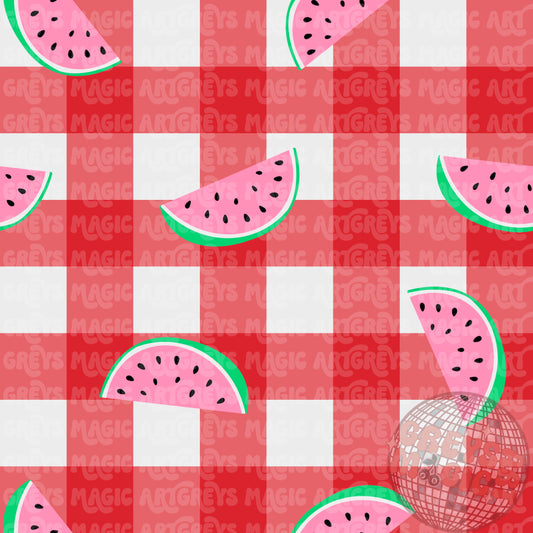 Watermelon Gingham Seamless File