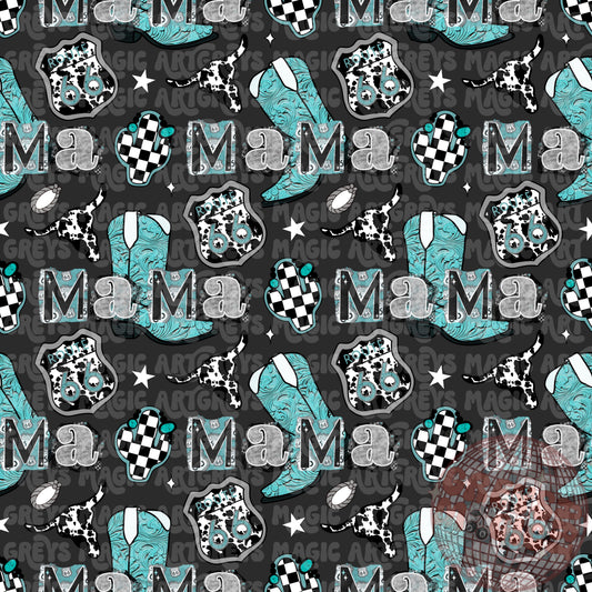 Mama Western Turquoise Seamless File