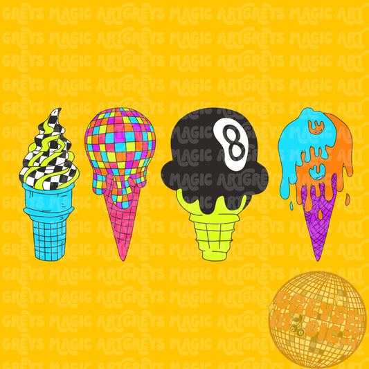 Retro Ice Cream PNG