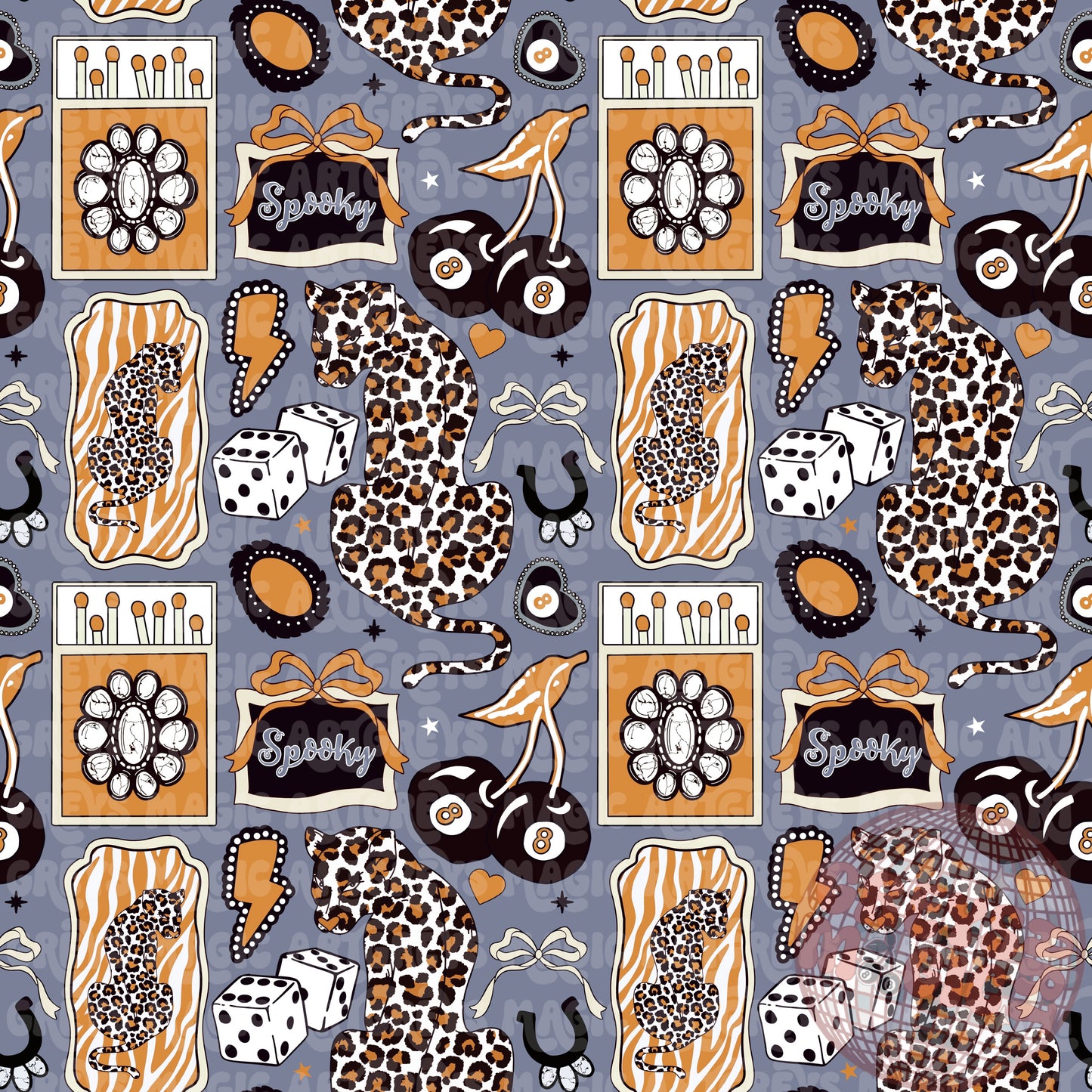 Spooky Retro Cheetah Seamless File