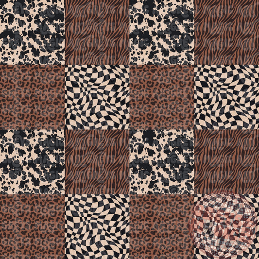 Animal Zebra Cheetah Cowprint Muted Checkered Seamless File