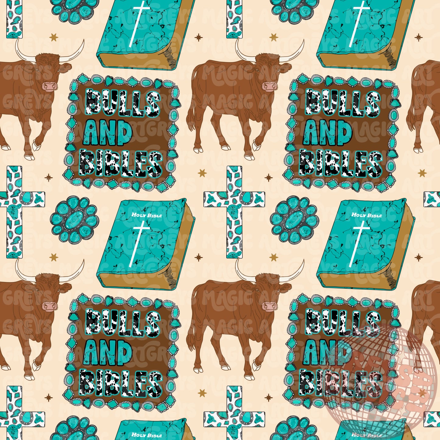 Girl Bulls And Bibles Seamless File