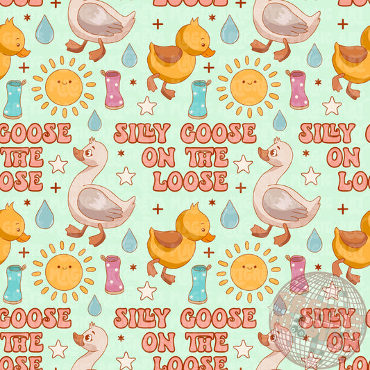Green Silly Goose On The Loose Seamless File