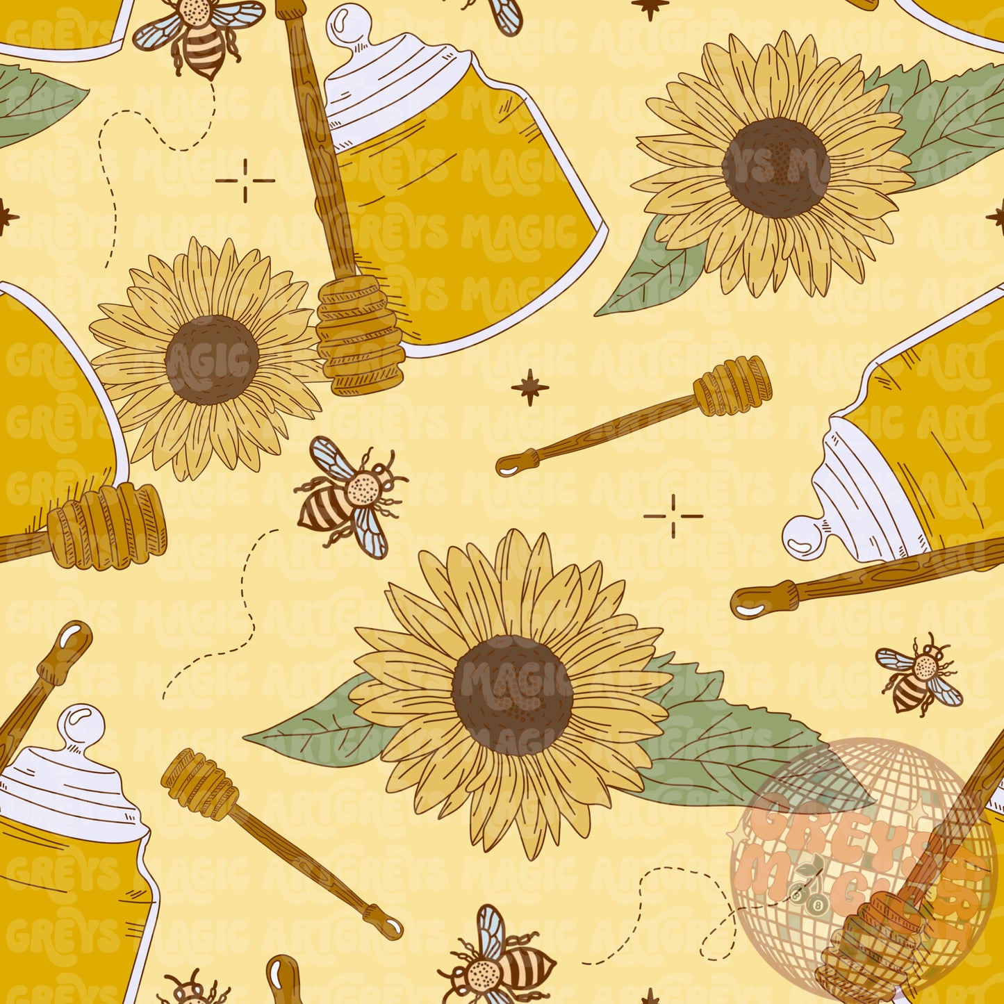 Spring Honey Bees Seamless File