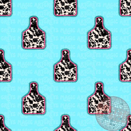 Summer Girl Cow Tag Seamless File