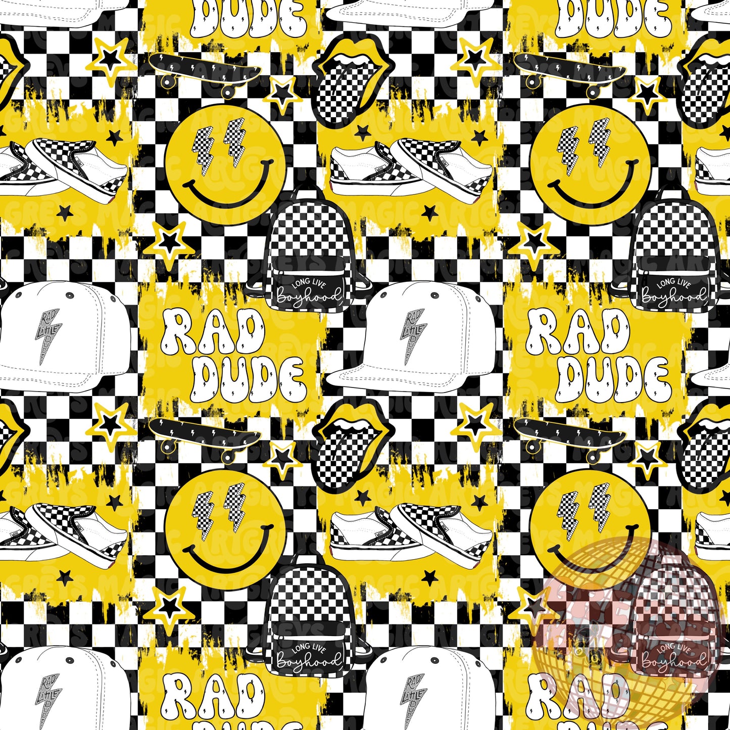 Rad Dude Checkered Mashup Seamless File