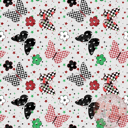 Retro Butterfly Floral Sparkle Seamless File
