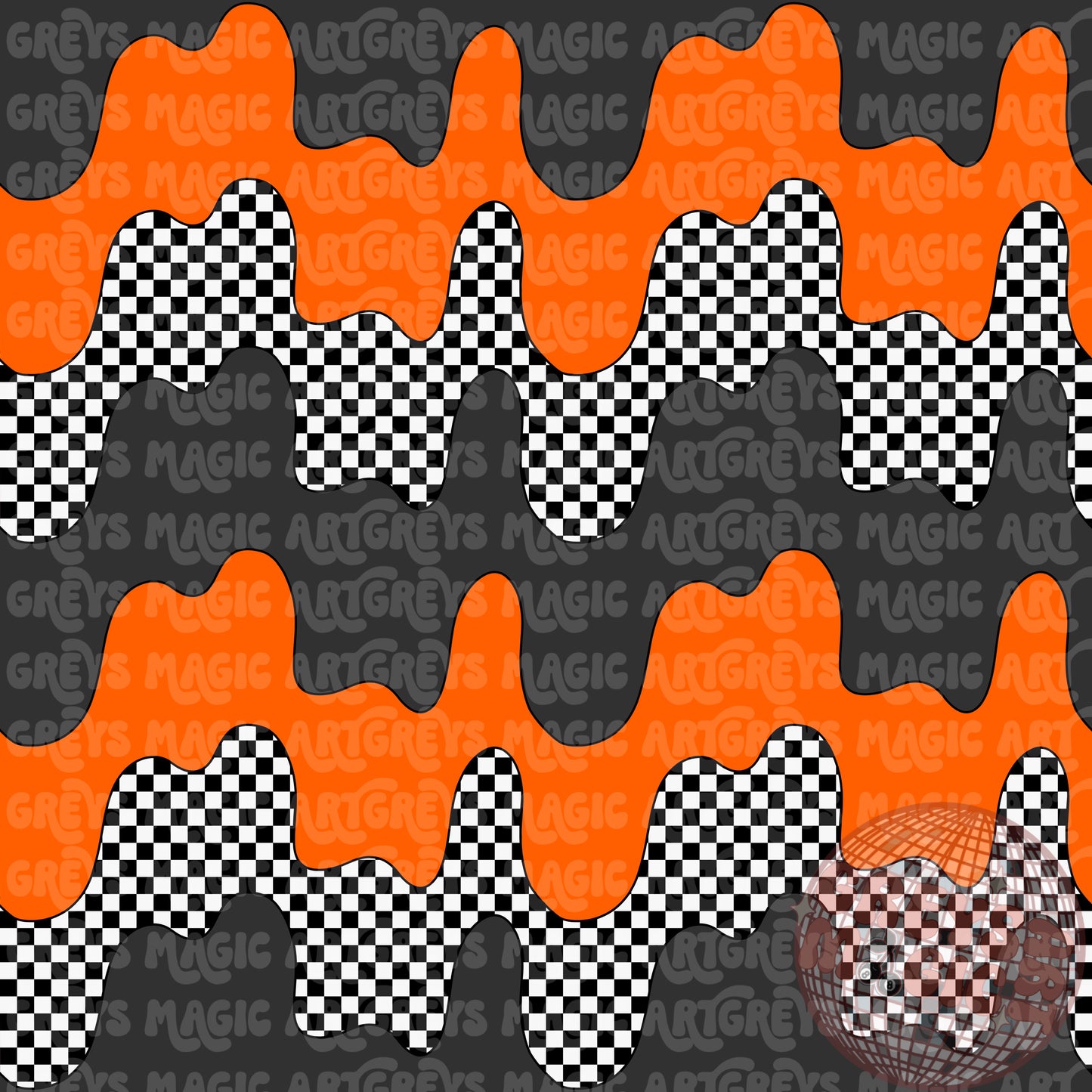 Checkered Orange Lines Seamless File