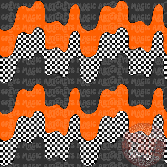 Checkered Orange Lines Seamless File