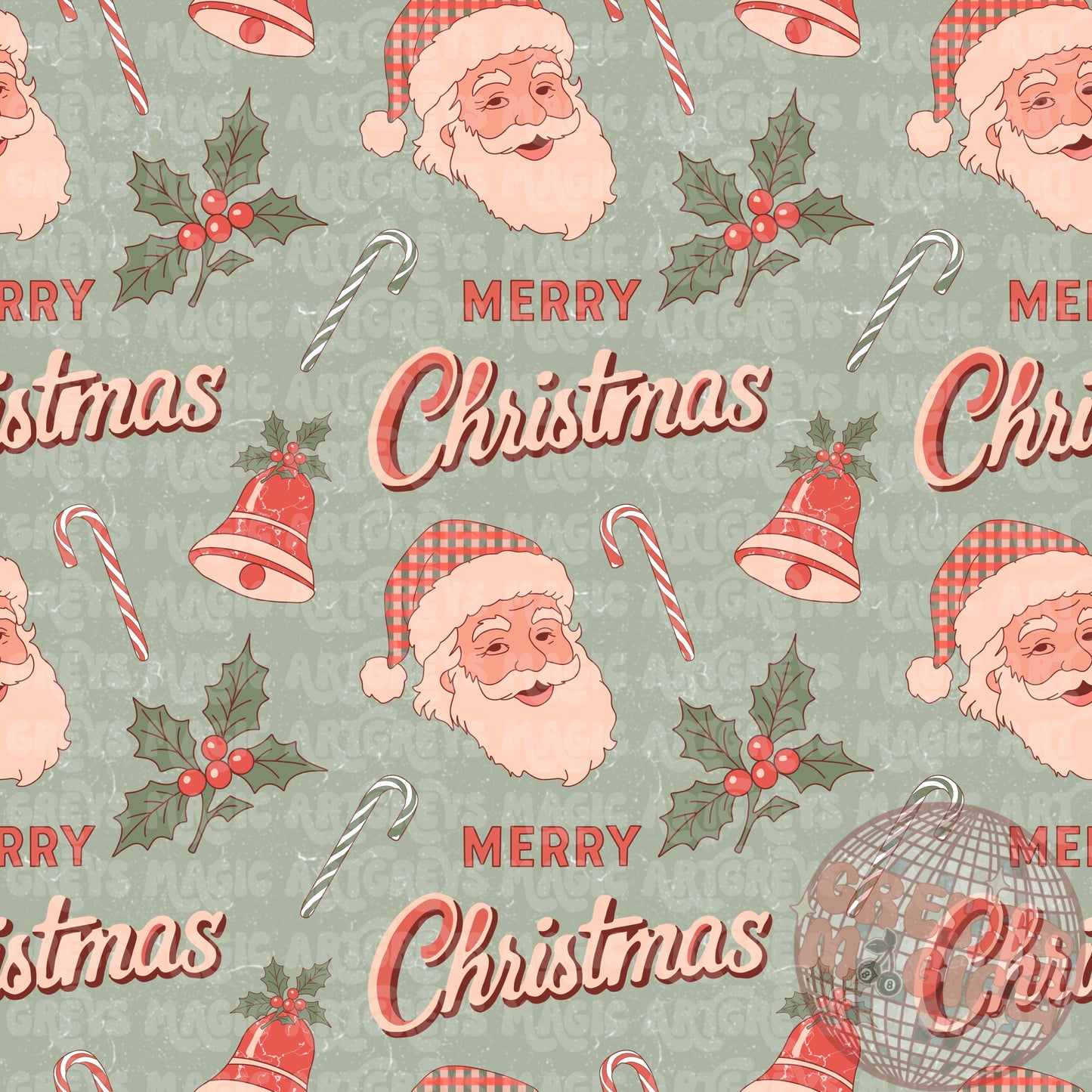 Vintage Merry Christmas Seamless File
