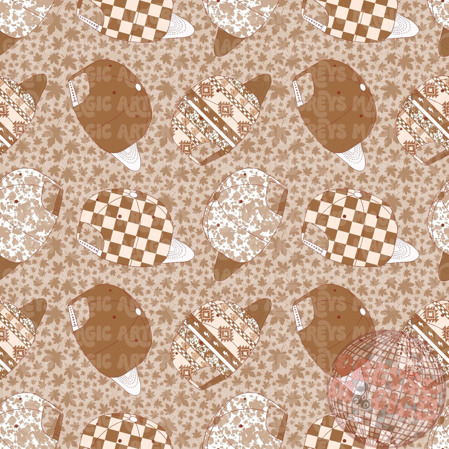 Western Fall Snapbacks Seamless File